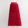 Fall Winter New Women's Petal Design Long Maxi Evening Skirt Elegant Formal Party Dinner High Waist Skirt