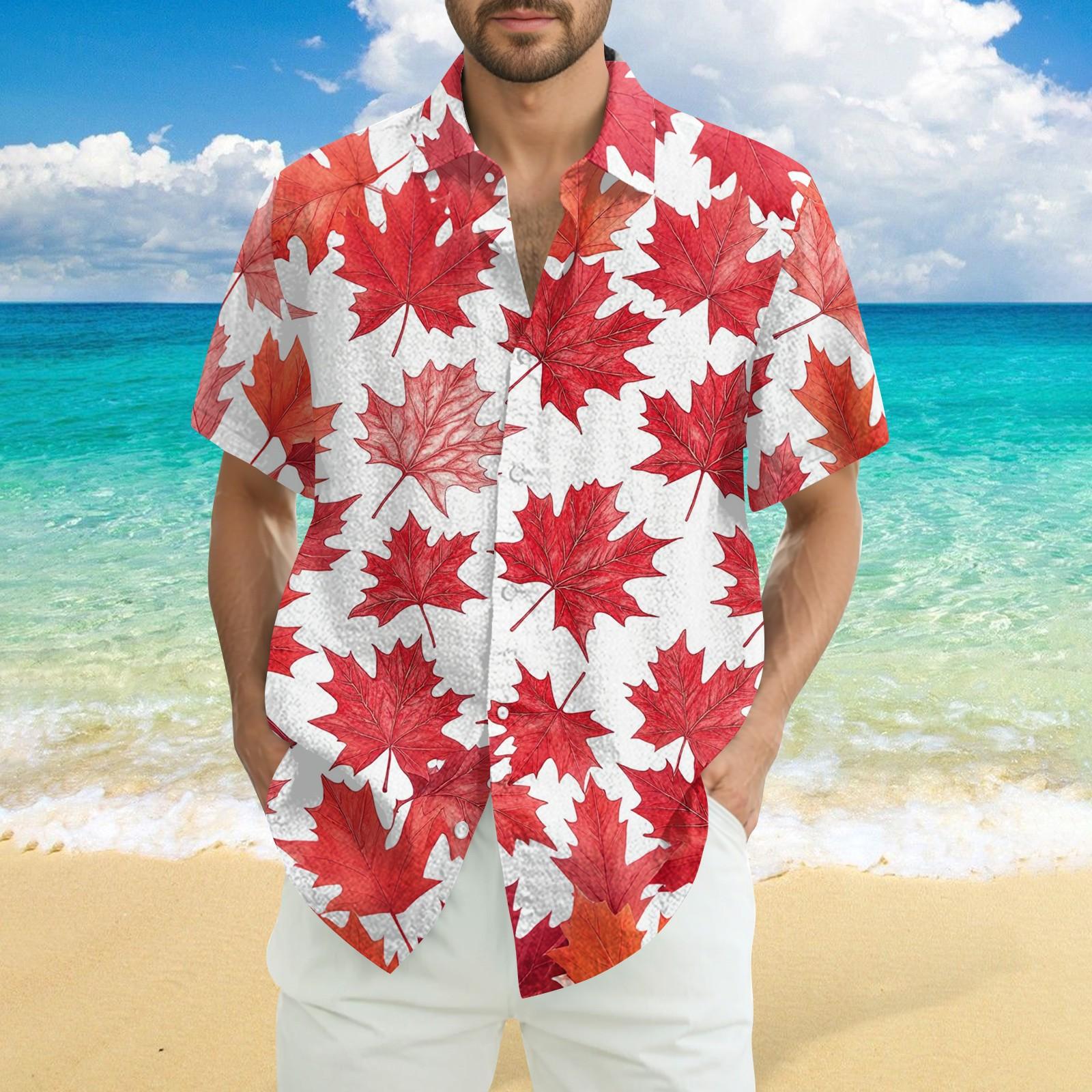 

Мужская повседневная рубашка с короткими рукавами и принтом «День независимости» M