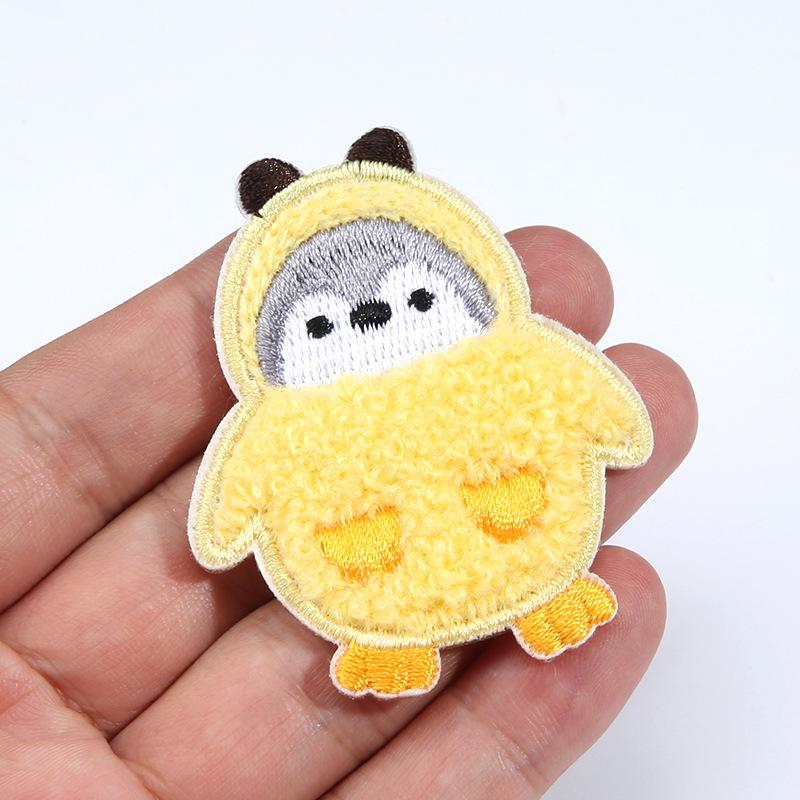 

Самоклеящаяся заплатка для пуховика, наклейка, мультяшный медведь, тканевая наклейка, одежда, куртка, ремонт без дырок, ремонт, вышитая наклейка Rabbit Penguin