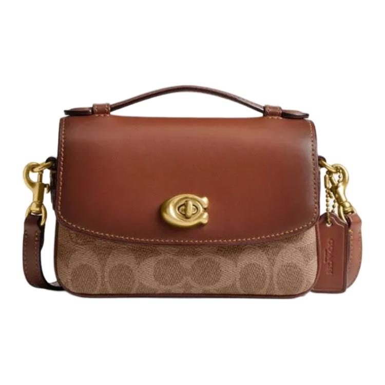 

Coach Cassie 17 Removable Chain Shoulder Strap Faux Leather And Cowhide Crossbody Handbag Small Women Handbag Brown Caramel CW566-B4XHG Basic Set (Bag+Dust Bag)