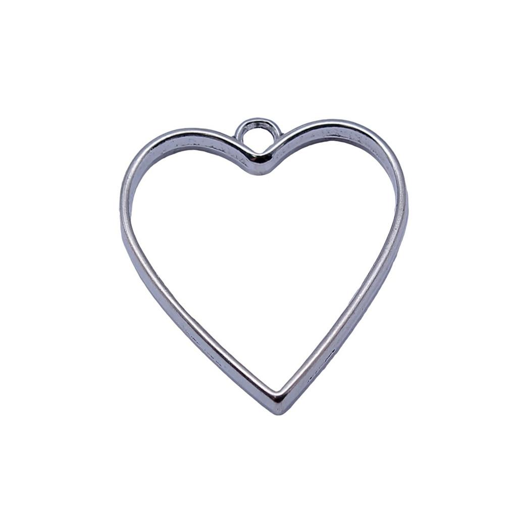 Geometric Openwork Resin Charms MOON HEART Pendants Multi Color Alloy Jewelry Component