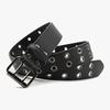 Punk Street Style Double Row Hole Women Casual Belt For Daily Versatile