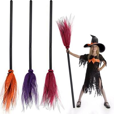 Children's Performance Classic Plastic Flying Broomsti Witch Accessory Party Prop Witch Broom