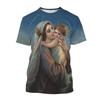 Hot Selling Virgin Mary 3D Printed T-shirt Personality Christianity Mother Of God Holy Child Tees Casual Short-sleeved T Shirt