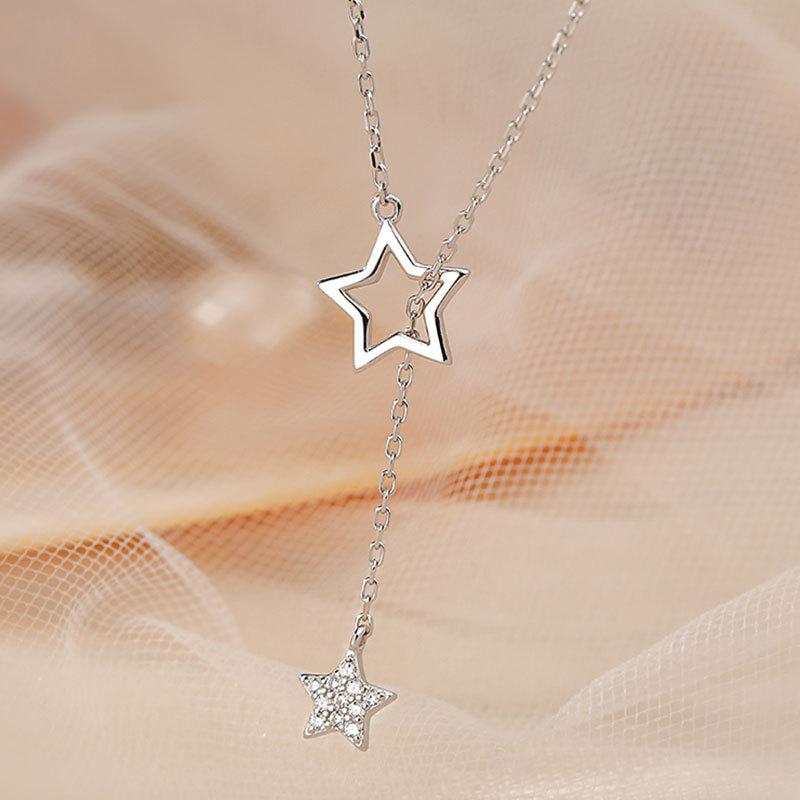 Star Necklace for Women Niche Design Necklace for Women Tassel Collarbone Chain for Women Simple Temperament
