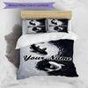 3PC Custom Name Koi Fish Yin Yang Bedding Set Duvet Cover Closure Includes 1 Duvet Cover & 2 Pillowcases for Bedroom