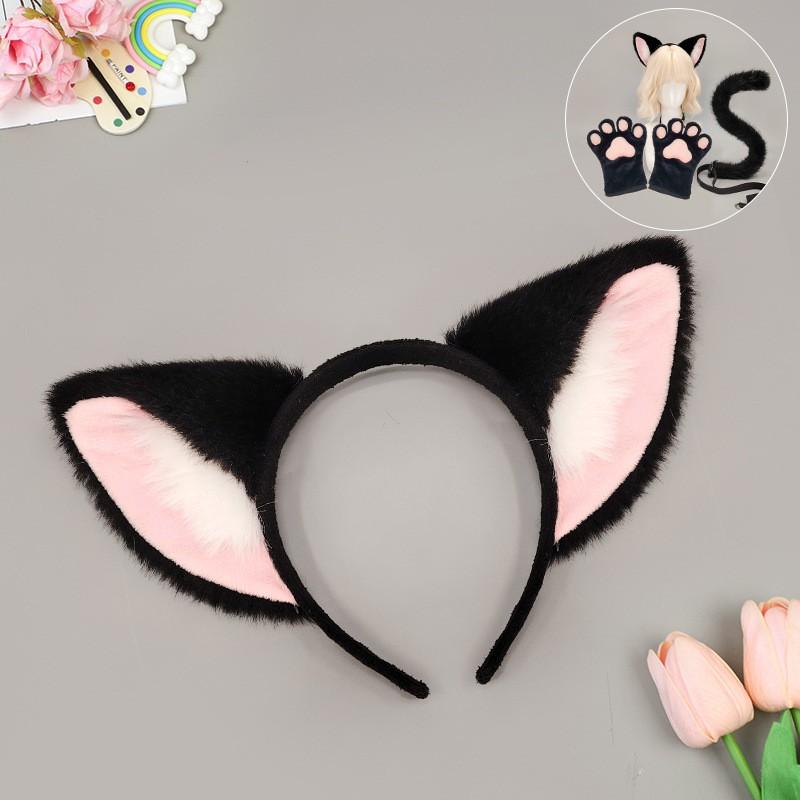 Cat Ear Headband Paw Gloves Tail Set Cosplay Anime Convention Kawaii Costume Accessory