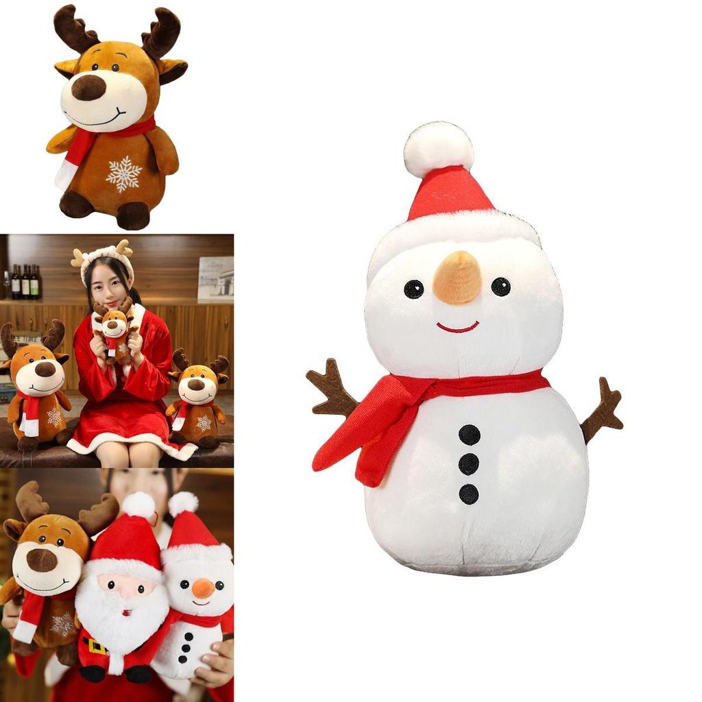 Bambola Peluche di Babbo Natale, Alce e Pupazzo di Neve di Natale, Carina e Coccolosa, Ideale per l'Arredamento delle Feste