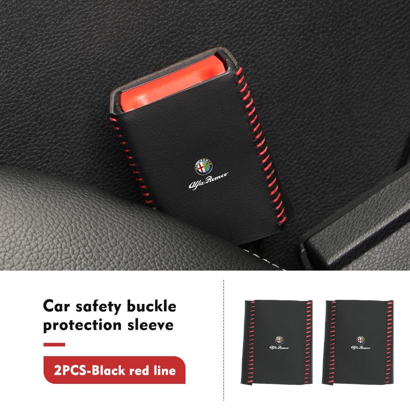 YMSOV1 Car Seatbelt Buckle Cover Protector Cover Anti-scratch Cover For Alfa Romeo Giulietta GT 159 147 156 Mito Brera Giulia Spider F1