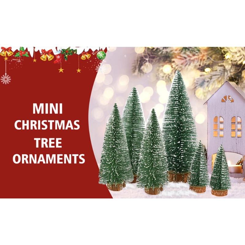 Mini Weihnachtsbaumdeko mit schneebedeckter Kiefer DIY Ornamente Winter Schnee Ornamente Bäume für Weihnachtsfeier Heimparty Neujahrsdeko