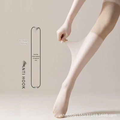 Calze Lunghe da Donna in Nylon: Calze alte fino al polpaccio e alla coscia, Look gamba nuda, Comfort per l'aria condizionata.