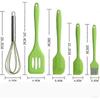 Kitchen Utensils Set, Green 5 Pieces Silicone Spatulas Set - Basting Brushes - Pastry Oil Brush - Eg