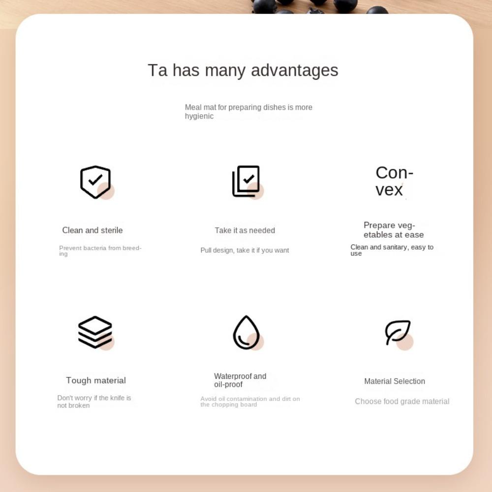 24x300CM Cutting Board Paper Plastic Cutting Board Mat Antibacterial Chopping Boards Paper  Fruit