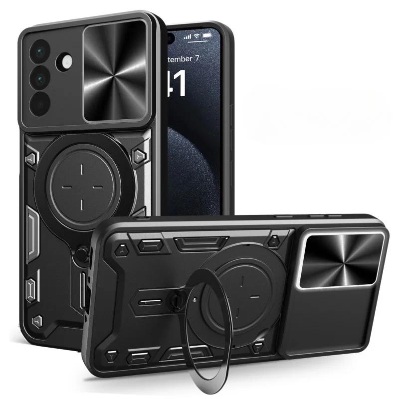 

r Samsung Galaxy S25 S24 Plus 23 Ultra Case Magnetic Holder Ring Armor Shockproof Cases for Samsung A54 A36 A35 A34 Back Cover For Samsung S23 чёрный