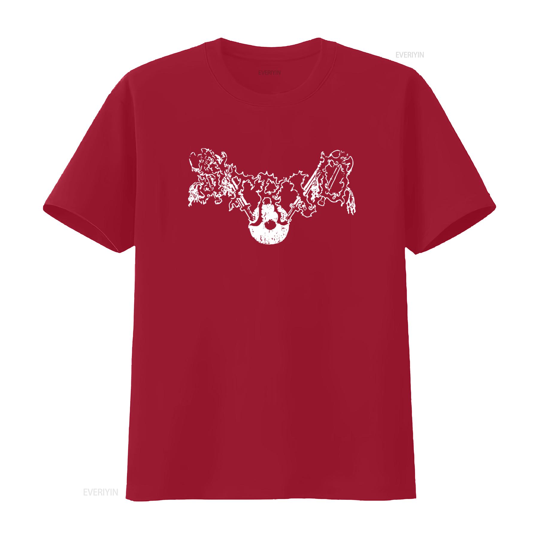 

Strid Black Metal T Shirt with Unique Sword and Flame Print vintage Washed Casual homme designer clothes Comfortable Versatile S