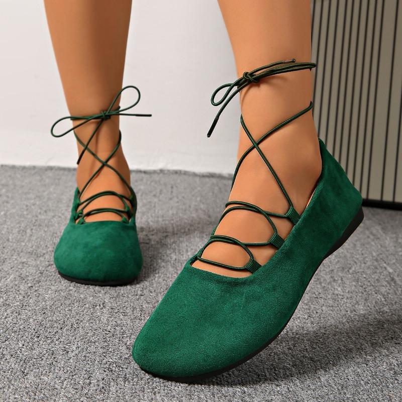 Low Heel Spring/Summer New Cross Strap Shallow Single Shoes Women's Flat Casual Single Shoes Women