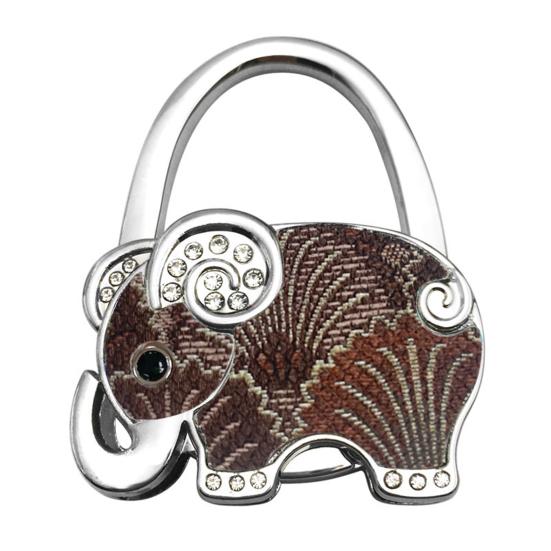 Elephant Handbag Hook Foldable Alloy Bag Hanger with Non-Slip Base Portable Table Bag Wallet