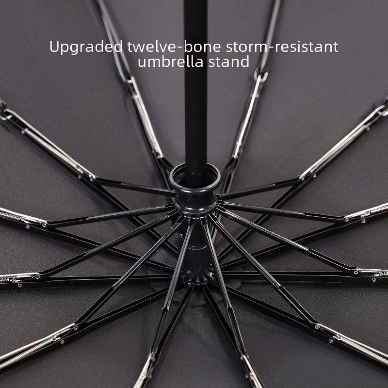 12-Rib Automatic Dual-Use Umbrella for Men & Women - Large, Sunshade & Rain Protection, UV Resistant