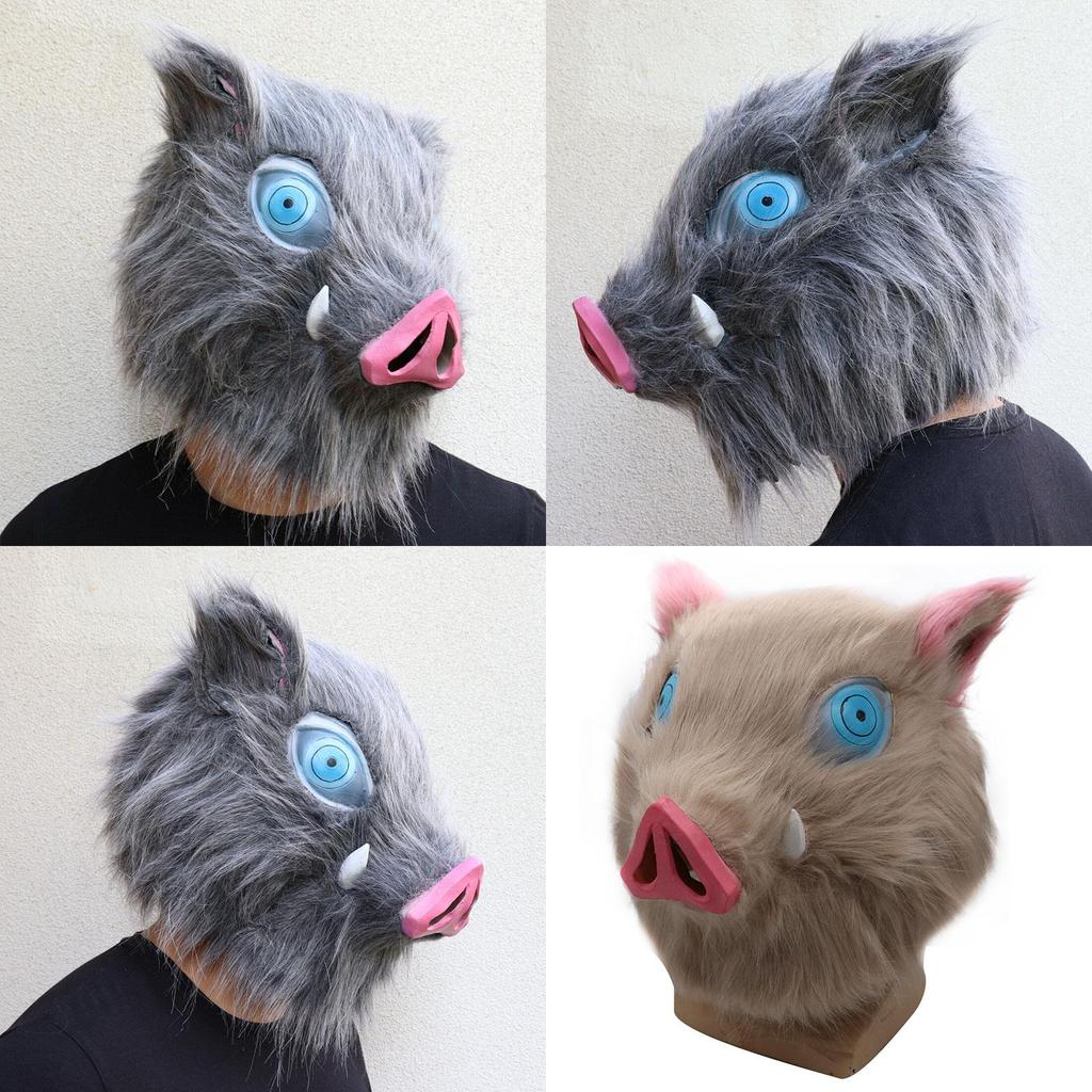 High-quality Halloween Demon Slayer Kimetsu No Yaiba Hashibira Inosuke Pig Cosplay Mask For Enthusiasts