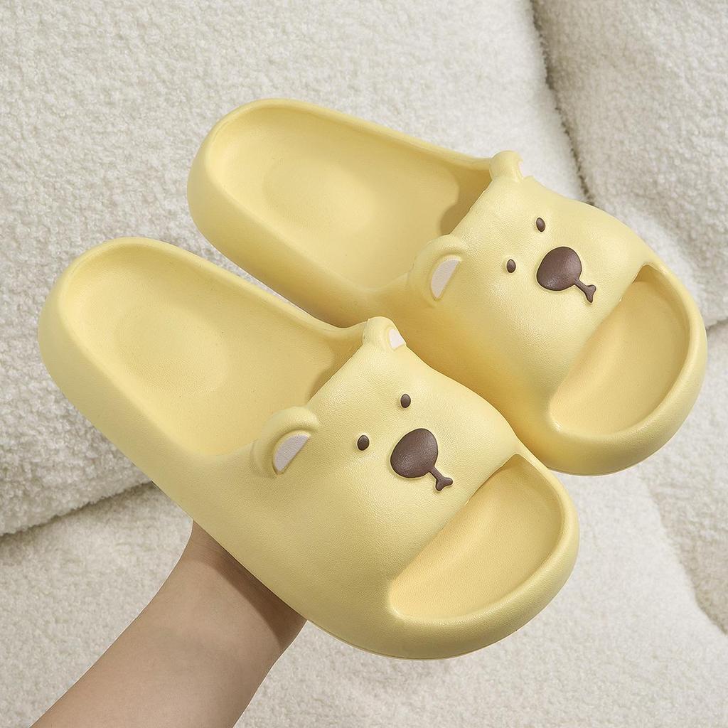Cute Bear Children Home Slippers Beach Thick Bottom Summer Slides Cartoon Comfortable Non-Slip Slippers Indoor Outdoor Men Bathroom Slippers