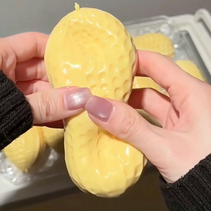Cute Simulated Peanut Shaped Slow Rebound Toy Soft Squeeze Stress Relief Toy Fun Party Favor Gift For Kids Adults