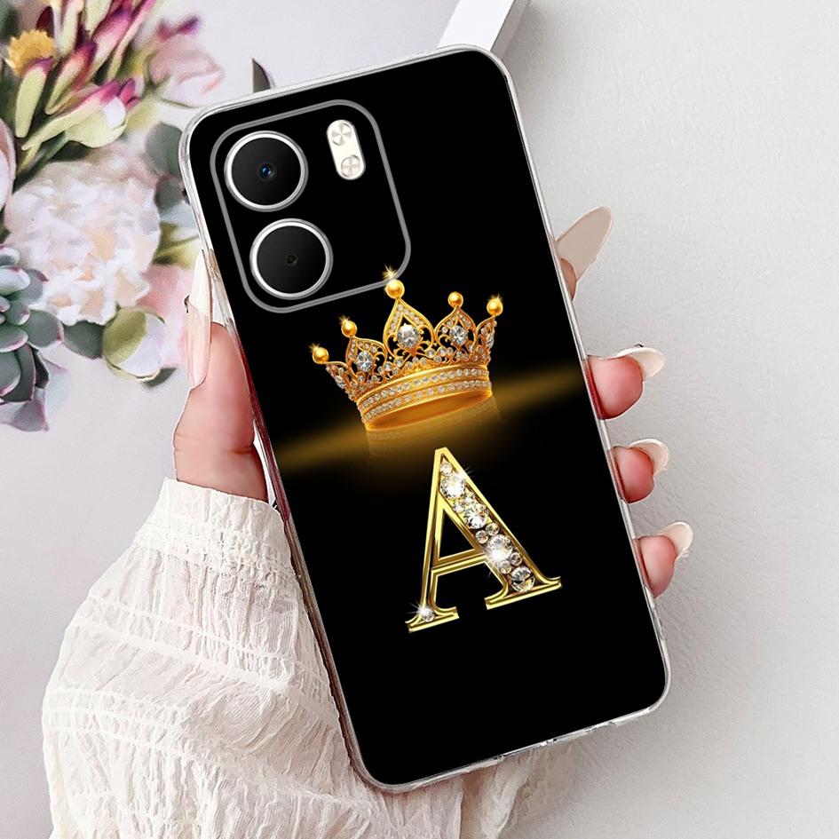 For OPPO A5x 4G Case CPH2725 Cover Luxury Crown Letters Soft Silicone Transparent Phone Cases For OPPO A5x Coque A 5x 2025 Funda