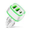 Usb Pd Fast Charging 18w Usb Car Charger Quick Charge 4.0 Car Phone Charger With Led Light For Samsung Huawei Xiaomi Iphone 12