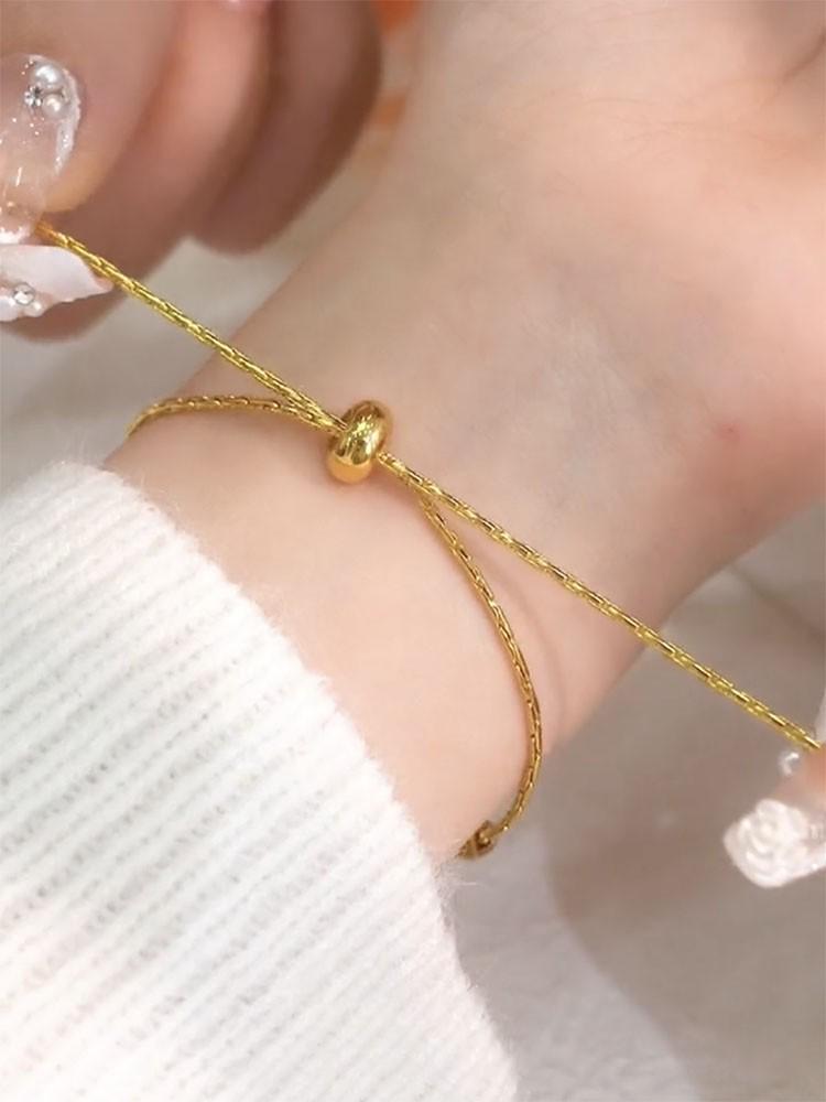 

Женский роскошный регулируемый браслет из титановой стали с буквами