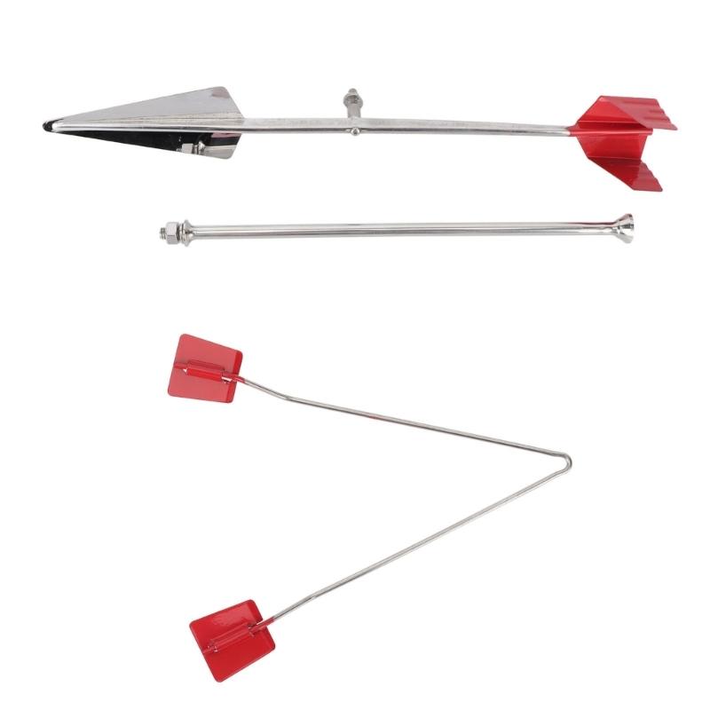 Stainless Steel Wind Direction Indicator Reflective Design Weather Vane for Night Navigation Safety on Boats