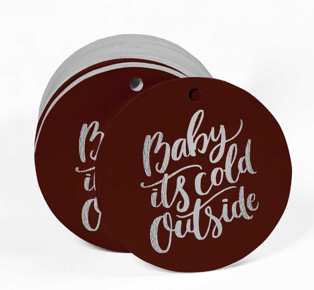 Inkdotpot Real Gold Foil Baby It's Cold Outside Baby Shower Tags Favor Hang Paper Tags 100