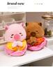 Lotus Meditation Capybara Plush Pillow - Cute Buddhist Toy Gift for Office Workers