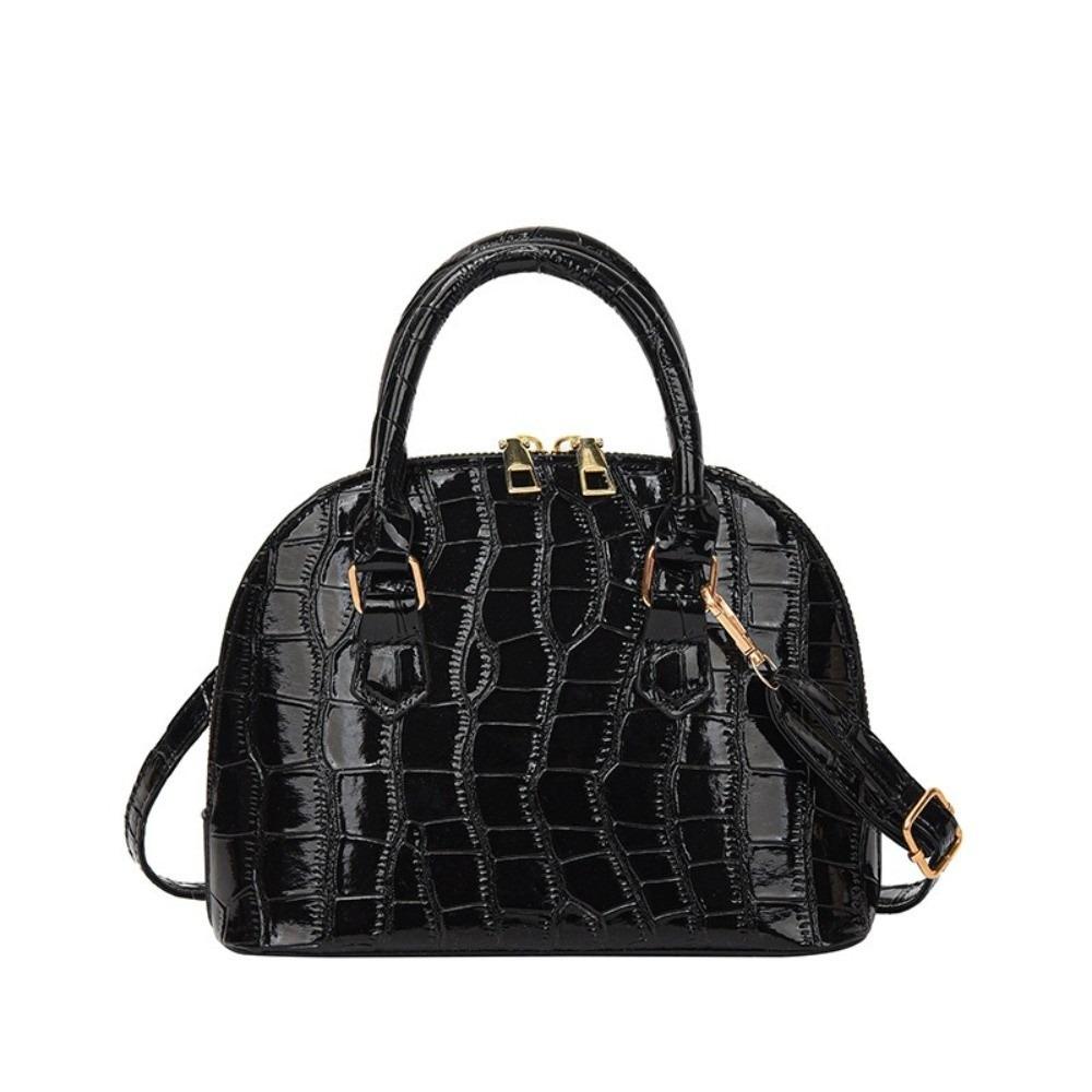 PU Leather Shoulder Bag French Style Women Handbags Vintage Crocodile Pattern Shell Bag  Women