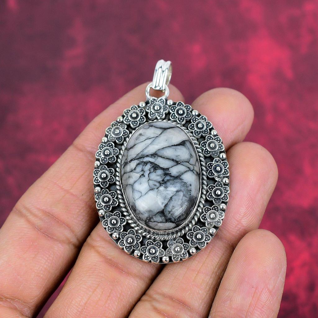 Pinolith Jewelry, 925 Solid Sterling Silver Pendant Handmade Gemstone Jewelry, Gifts For Wife Brand New Pendant