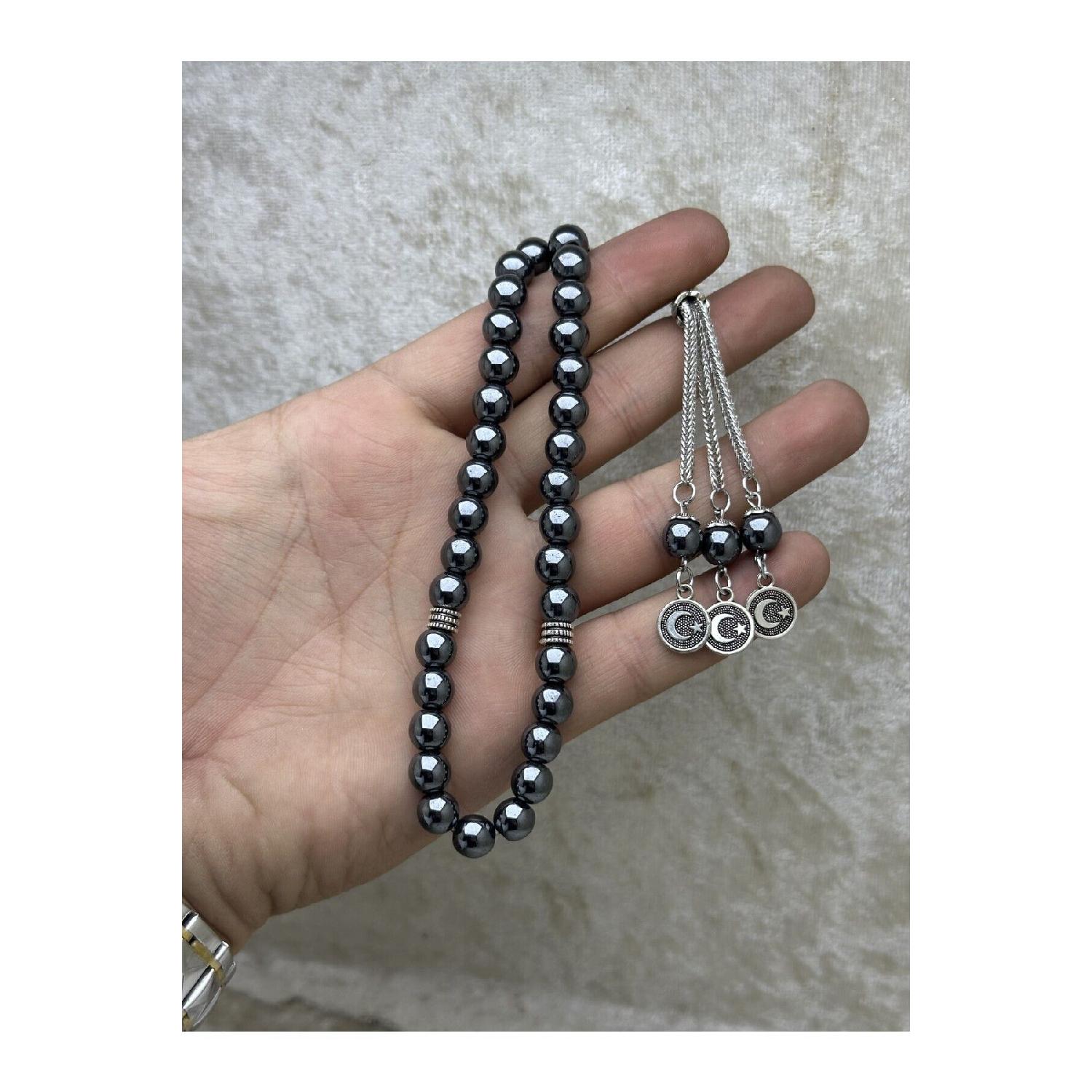 

Мужские четки из натурального камня, гематита, сферы, 33 шт.