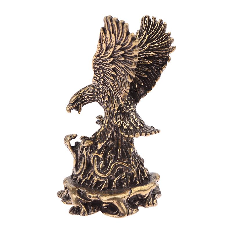 Eagle Ornament Pure Brass Tabletop Exhibition Eagle Small Bronze Ornament Car Decoration Ornament