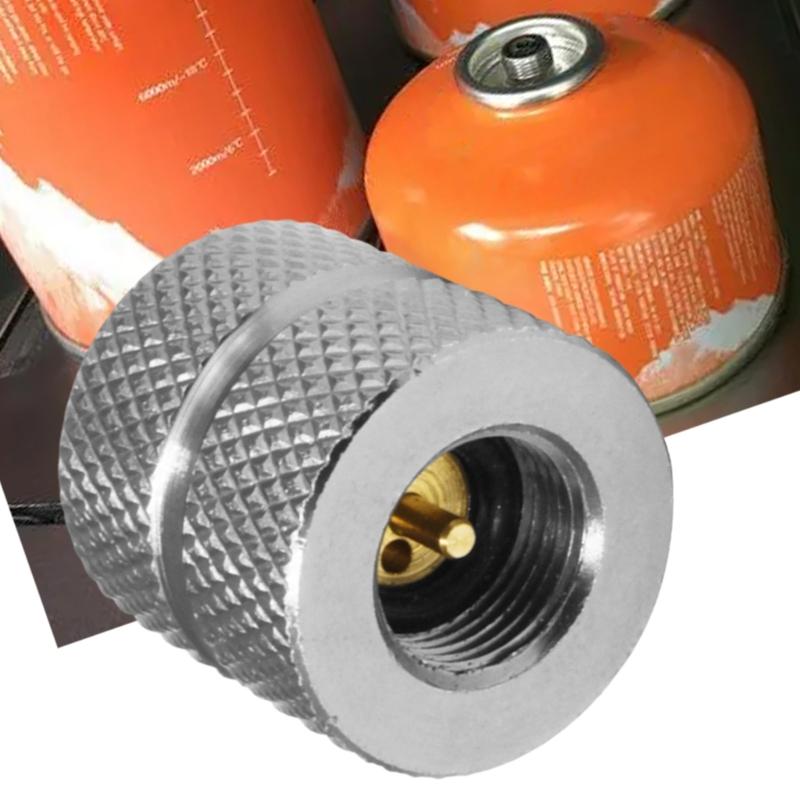 Butanes Stove Gas Refill Adapter Screw Type Valves Canister Connector Camping Backpacking Stove Refill Adapter Durable