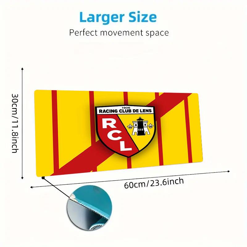RC Lens Logo Color Mouse Pad Large Gaming Table Cushion Non-slip Laptop Tablet Big Mousepad XXL Mat Mini PC Playmat With Lock edge