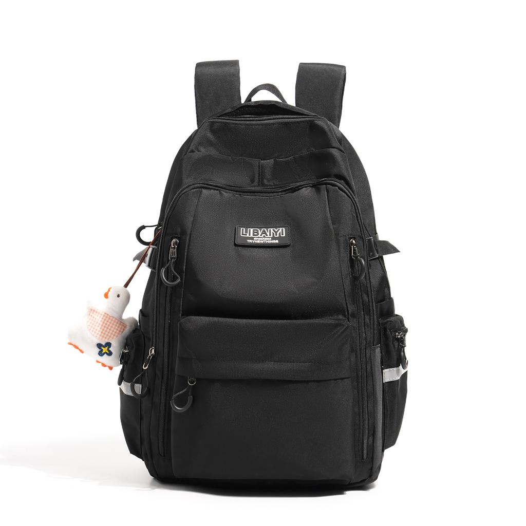 Schoolbag1011 summer new leisure computer schoolbag student solid color large capacity outdoor travel backpack Korean version backpack