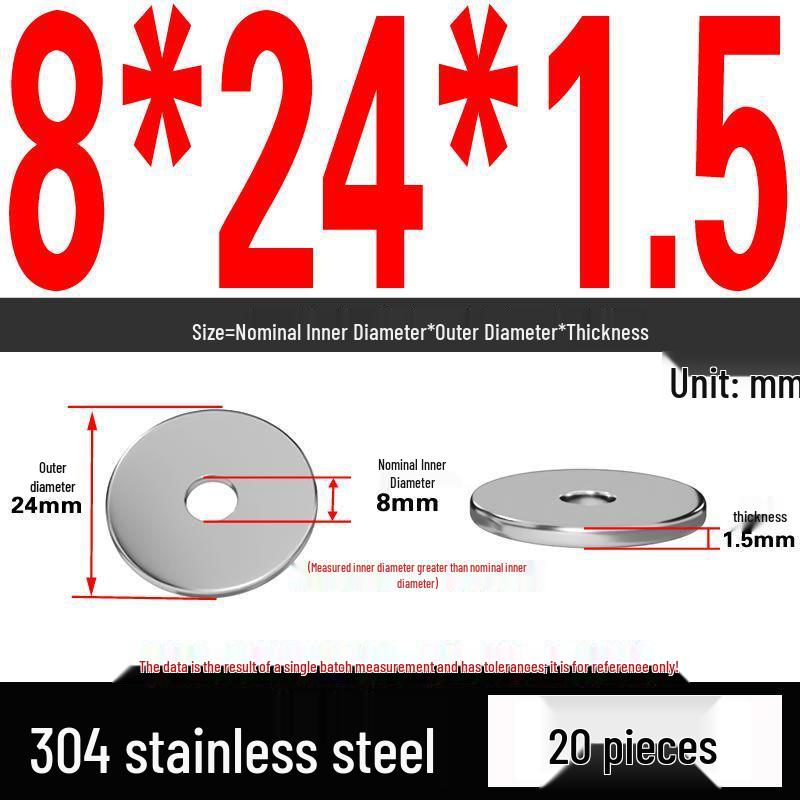Thickened 304 Stainless Steel Flat Washer Spacer (M2-M36)