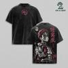 Akaza Upper Moon Three Anime Graphic Tee Front Back Print Short Sleeve