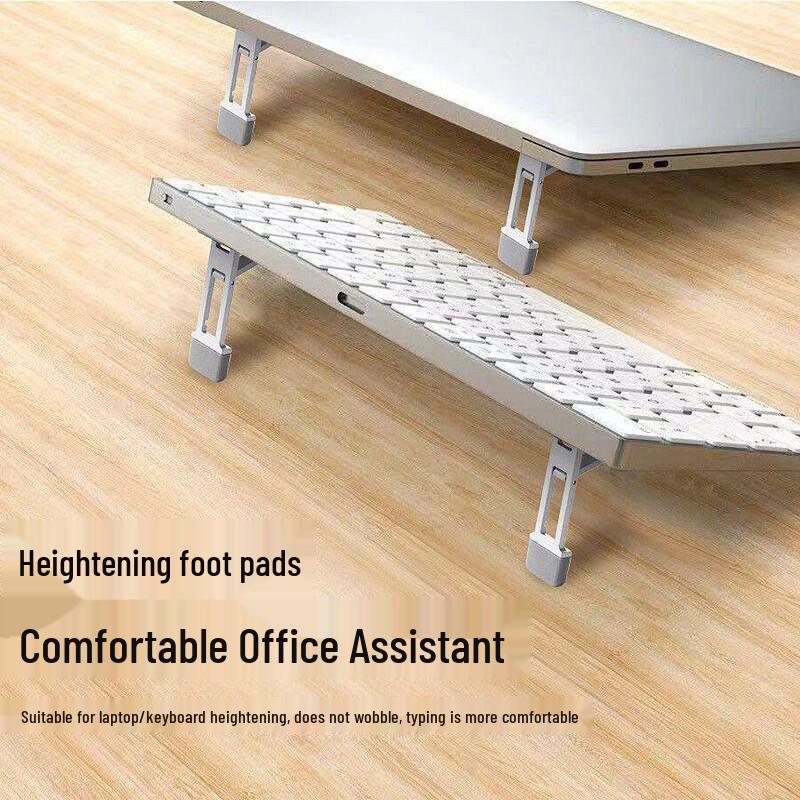 Supporto per Laptop Metallico Pieghevole Montato sul Retro con Staffa per Tastiera Regolabile in Plastica ABS
