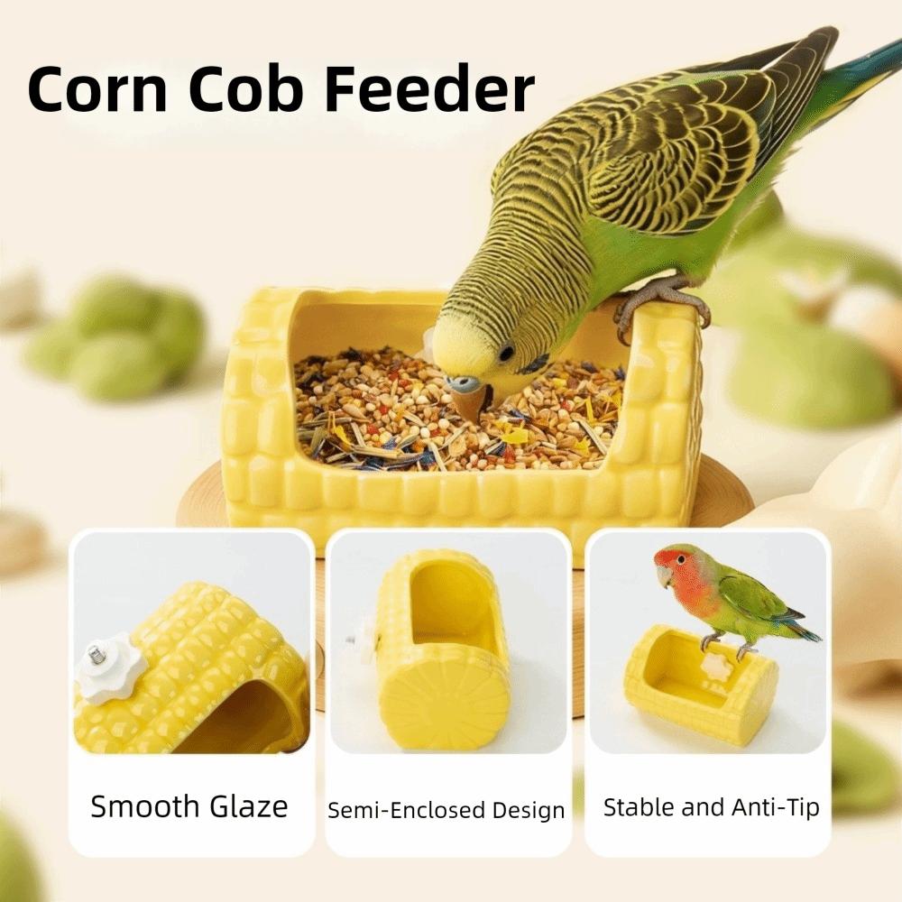 Corn Shape Pet Feeding Bowl Spill-Proof Rabbit Water Bowl Bird Food Basin  for Small Pets