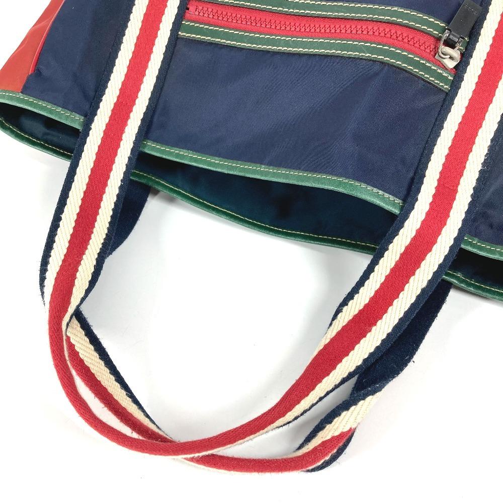 GUCCI 189665 hysteria logo Vertical Tote Bag, Shoulder Bag Nylon Navy/Red