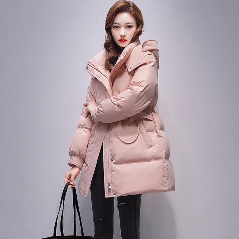 Women's Premium Composite Fabric White Duck Down Jacket with Bead Detailing, Thickened and Slim-Fit Design