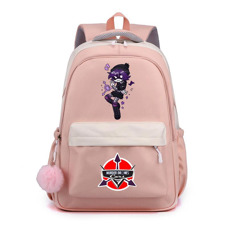 Murder Drones Backpack Teenager Daily Backpack Hot Anime High Capacity Rucksack Student Schoolbag Purple Bookbag Christmas Gift