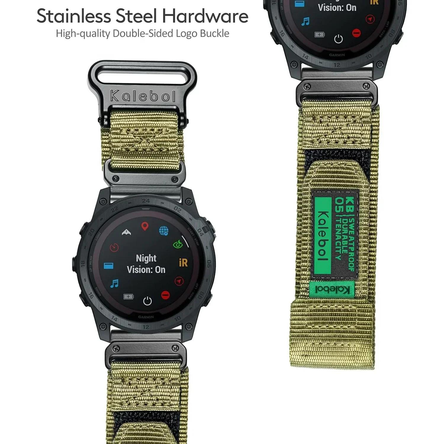 

22 26 мм Нейлоновий тактичний ремінець Для GARMIN FENIX8 7 7X PRO 6 6X М який зносостійкий корпус ремінця Для 965 Instinctive QuickFit браслет Garmin Fenix7pro зелений
