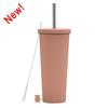 830ml Stainless Steel Insulated Tumbler With Wide Opening Straw Lid Bubble Tea Coffee Water Vacuum Thermos Cup Office