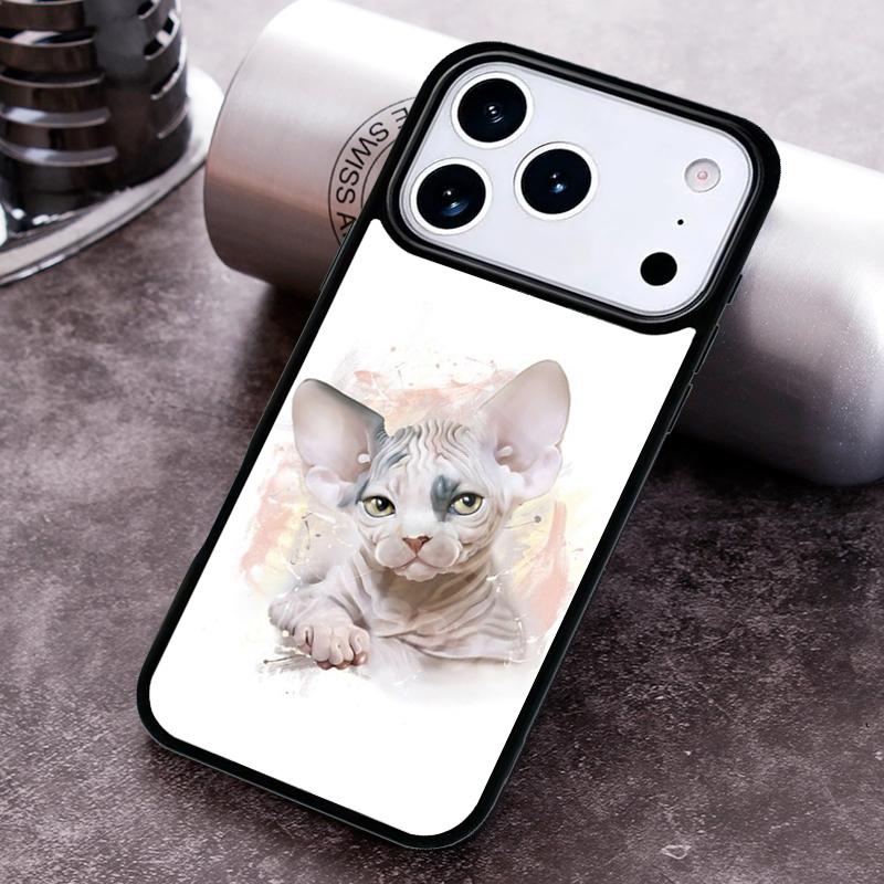 FUNNY NAKED CAT SPHINX Phone Case for iPhone 17 16 15 Pro Max Air 14 13 12 11 Plus Shockproof Cover