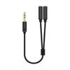 3.5mm 1 Male to 2 Female Ports Headphone Microphone Audio Cable Adapter Splitter