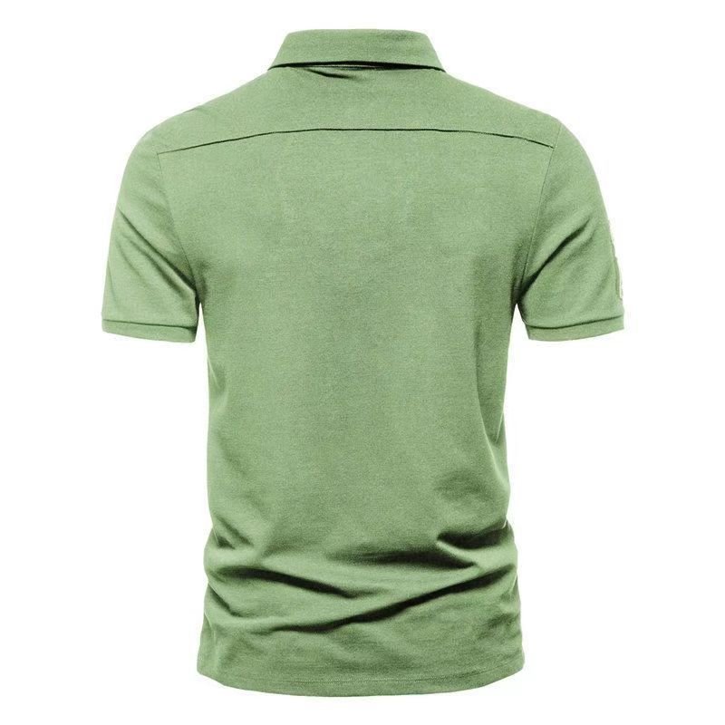 Summer Embroidered Short-Sleeved Tops Polo Shirts Men Free Ironing Business Men's Large Size Loose Polos